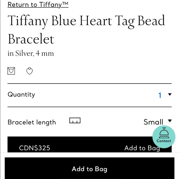 Authentic Tiffany and Co. blue heart tag bead bracelet 4mm size small - Picture 2 of 7
